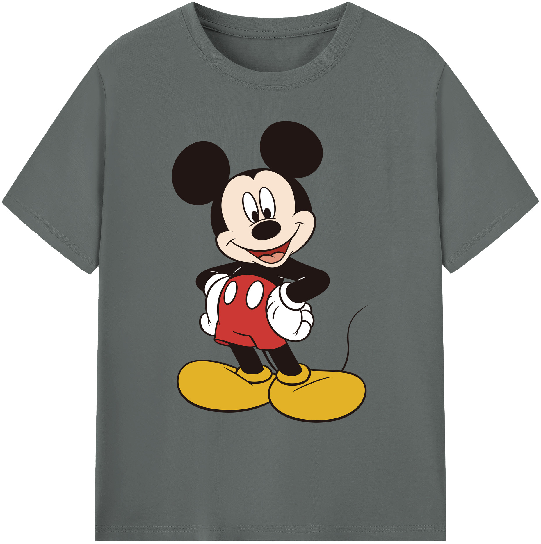 ミッキーマウス Mickey Mouse 綿100％ メンズ半袖Tシャツ｜肌触りやわらか＆通気性